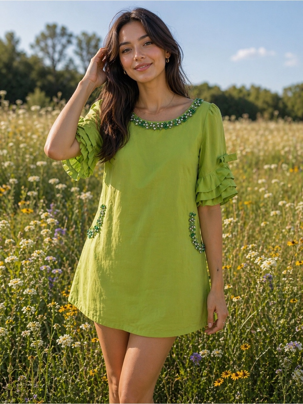 Unbranded Green Mini Dress for Women Size S